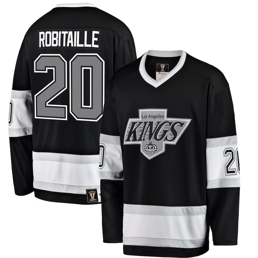 Men's Los Angeles Kings Luc Robitaille #20 Black Premier Breakaway Retired Jersey